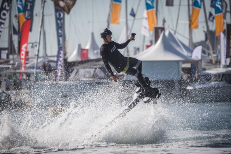 Person doing water sports at Southampton International Boat Show