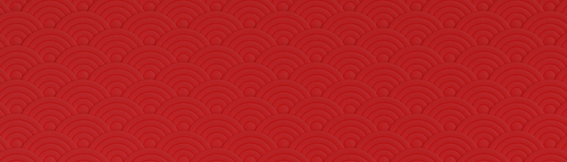 Red repeating half circle pattern banner