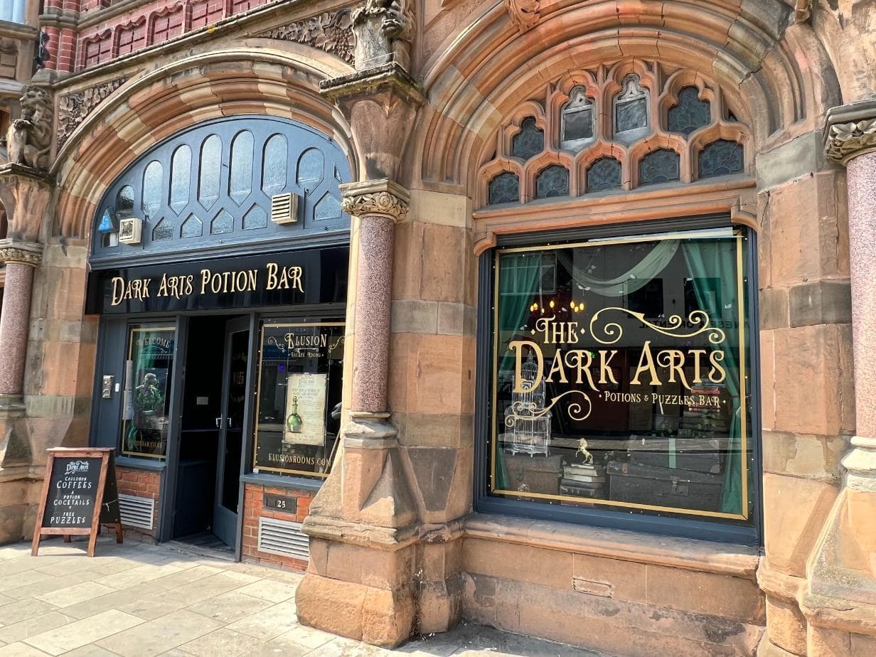 The Dark Arts Potions and Puzzles Bar store front