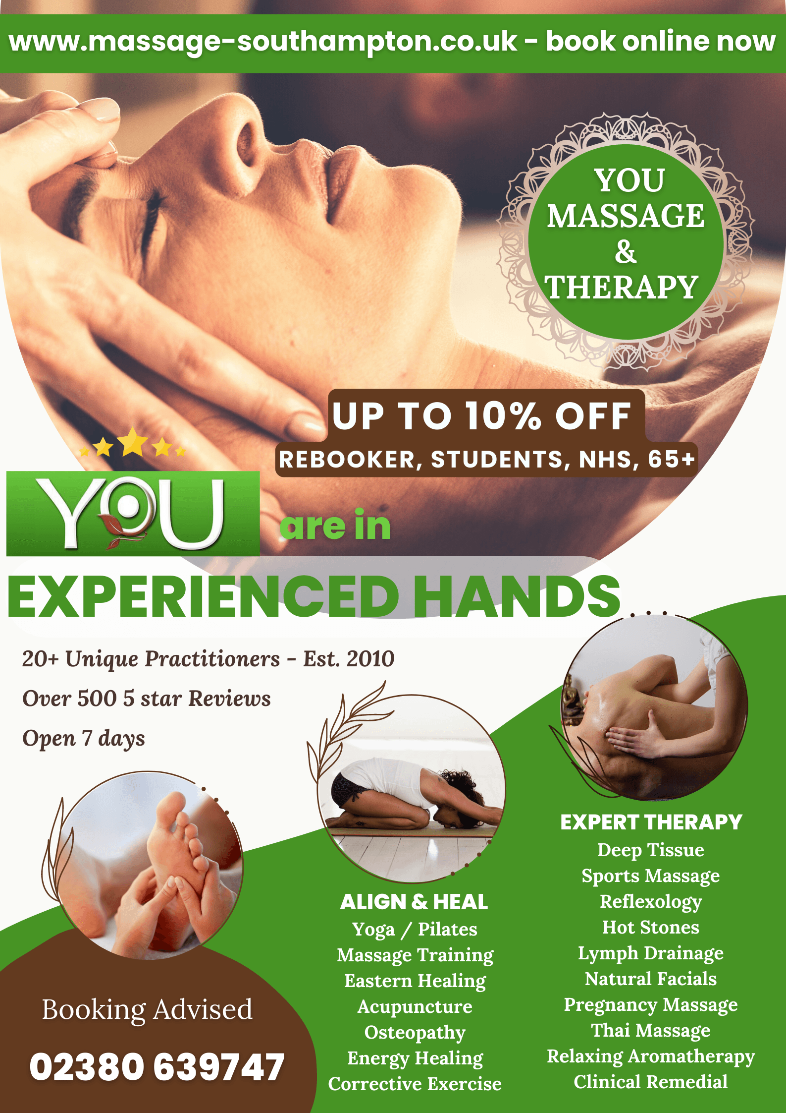 10% off any treatment at You Massage