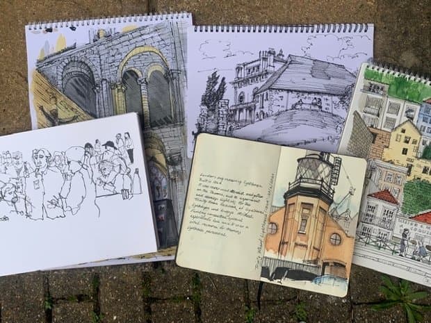 Urban Sketching Workshop with Elwyn Edwards Places People and Pigeons in Southamptons Old Town