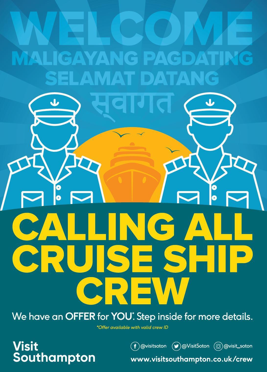 Poster with special offer for Cruise ship crew