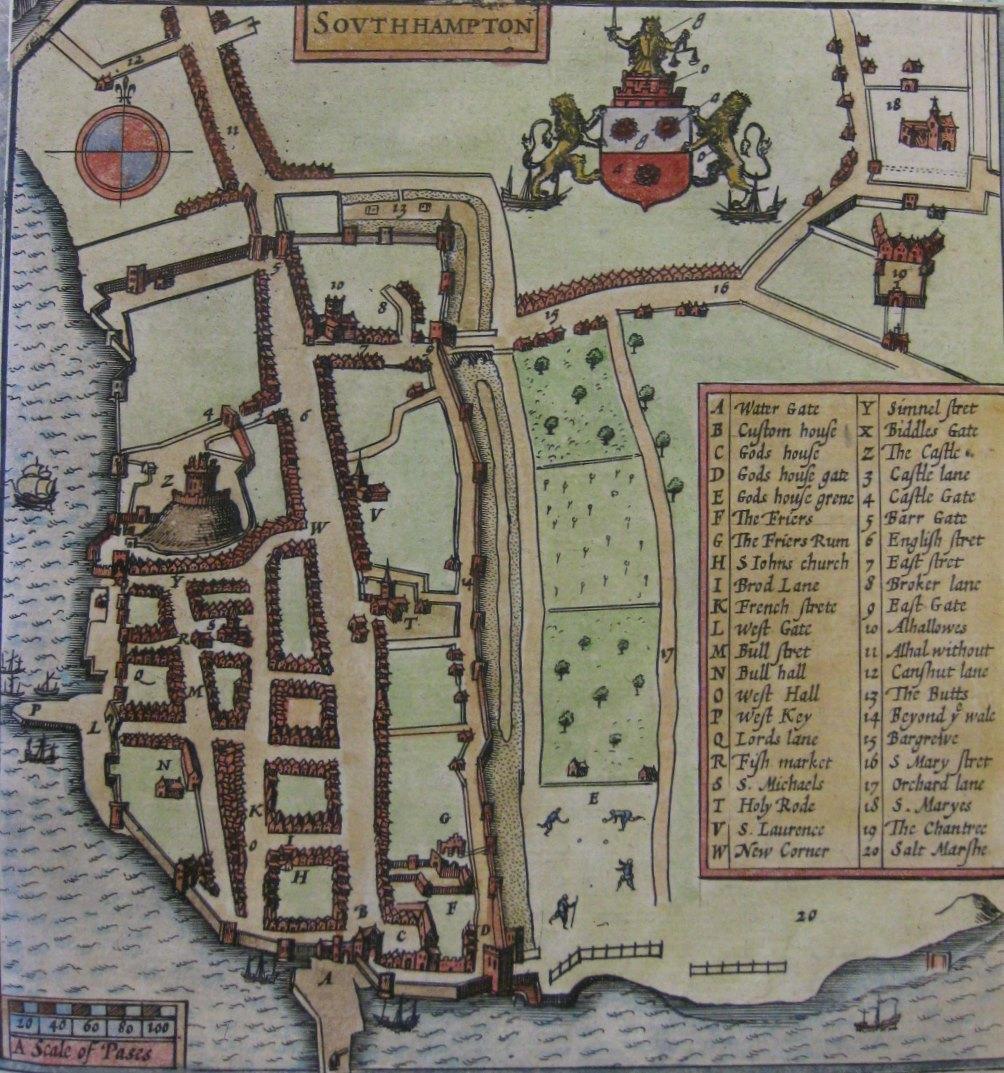 John Speeds map of Southampton 1