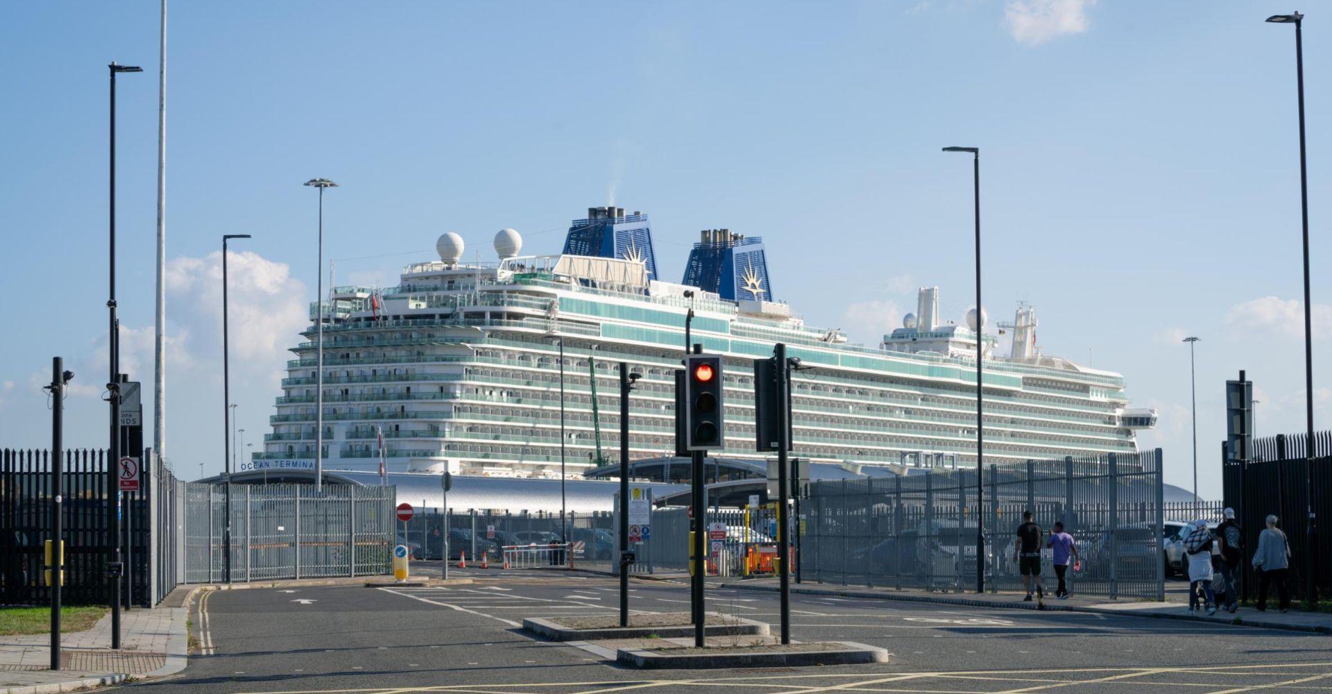 PO Cruise ship docked at Southampton cruise terminal