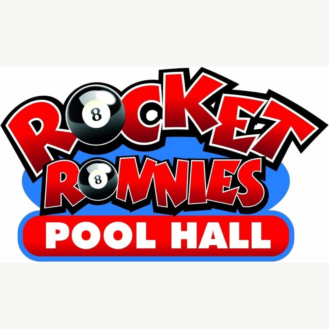 Rocket Ronnies pool hall logo