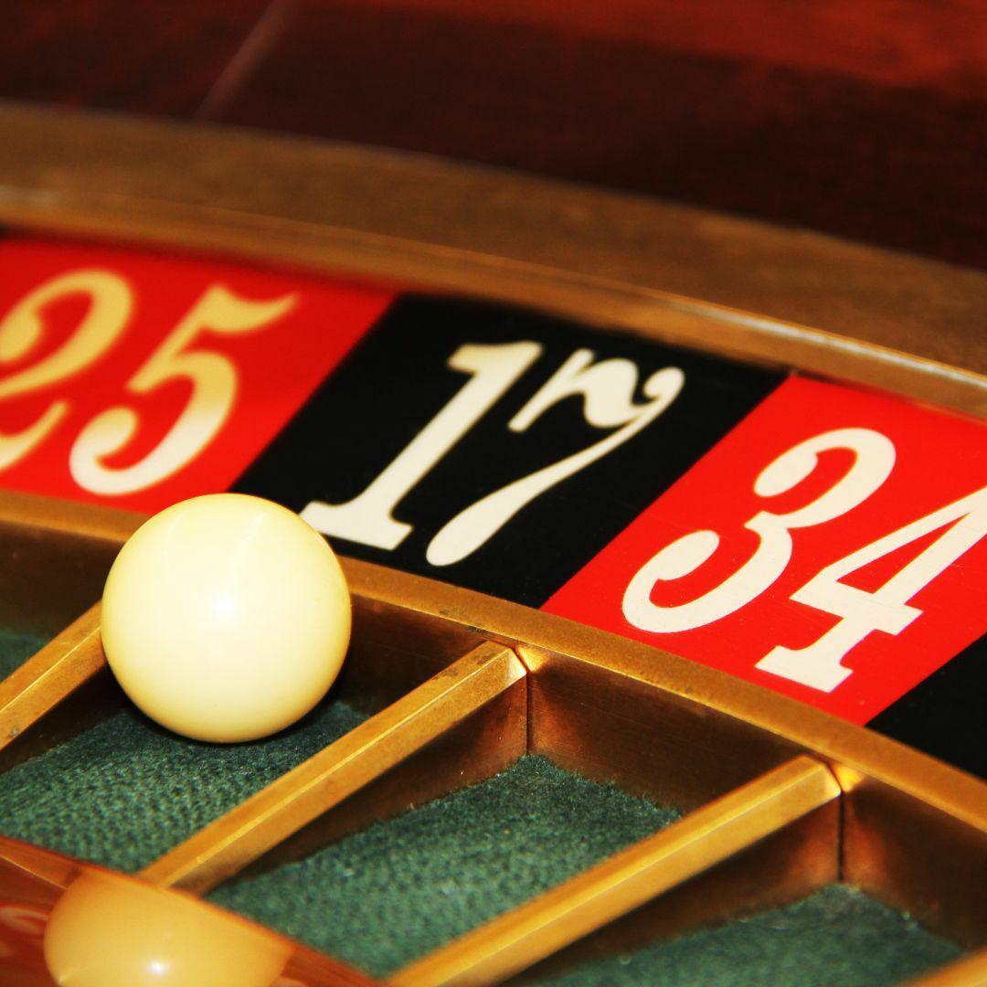 Stock image of a roulette table and ball