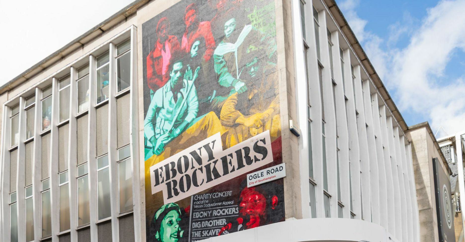 Ebony Rockers art on building façade