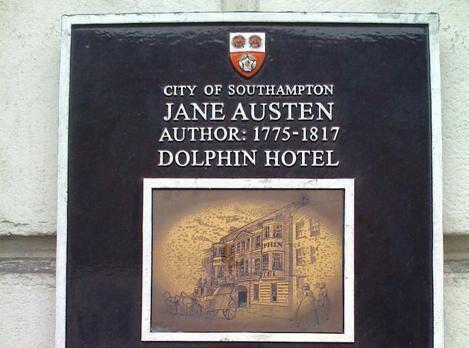 Jane Austen City of Southampton History Plaque: 'Jane Austen, Author 1775 - 1817, Dolphin Hotel