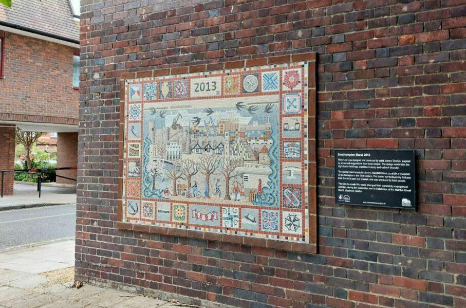 Southampton mural on a brick wall