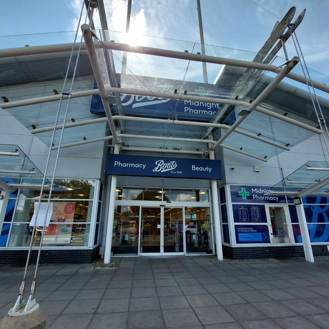 Exterior of Boots at West Quay Retail Park